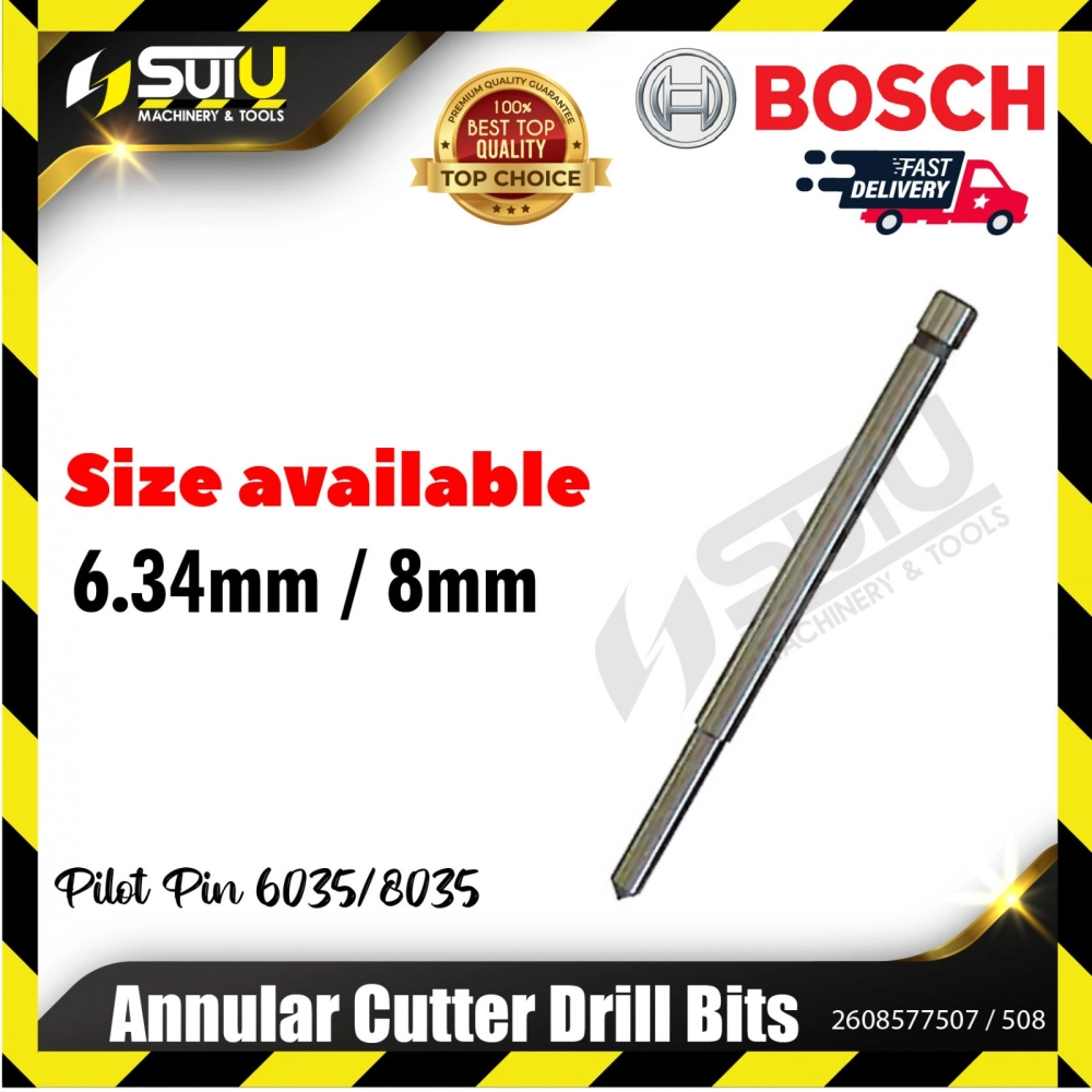 BOSCH 2608577507/508 6.34/8mm x 90mm Annular Cutter Drill Bits Pilot Pin for Magnetic Drill