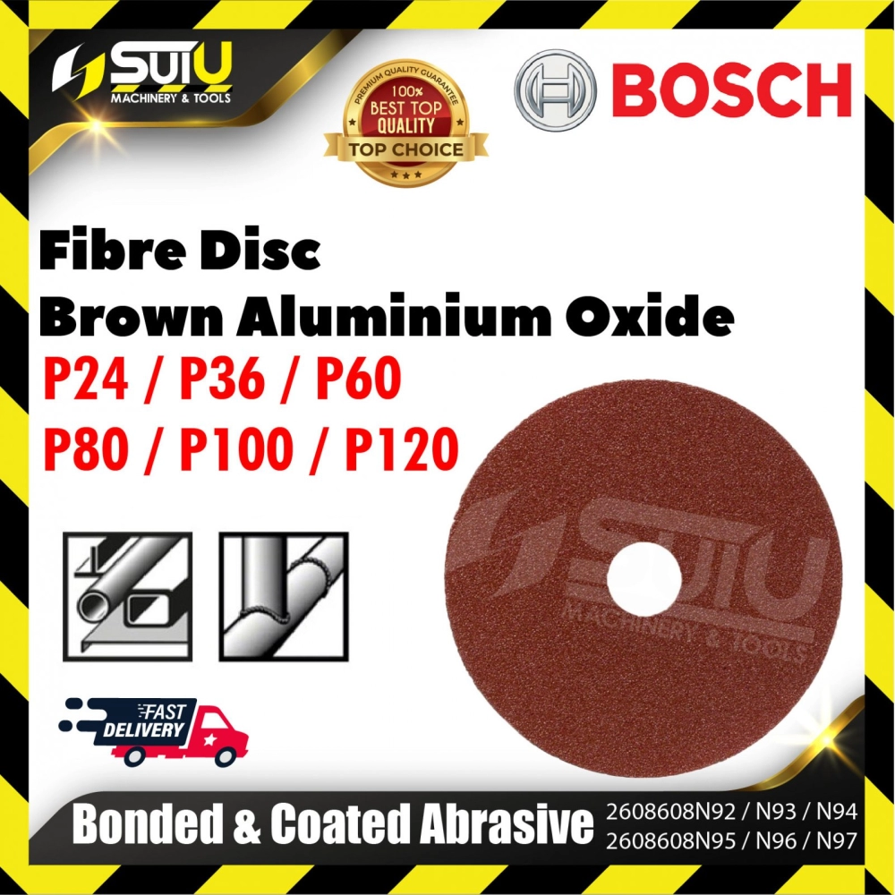 BOSCH 2608608N92/ N93/ N94/ N95/ N96/ N97 1PCS ø100x16mm Brown Aluminium Oxide Fibre Sanding Disc