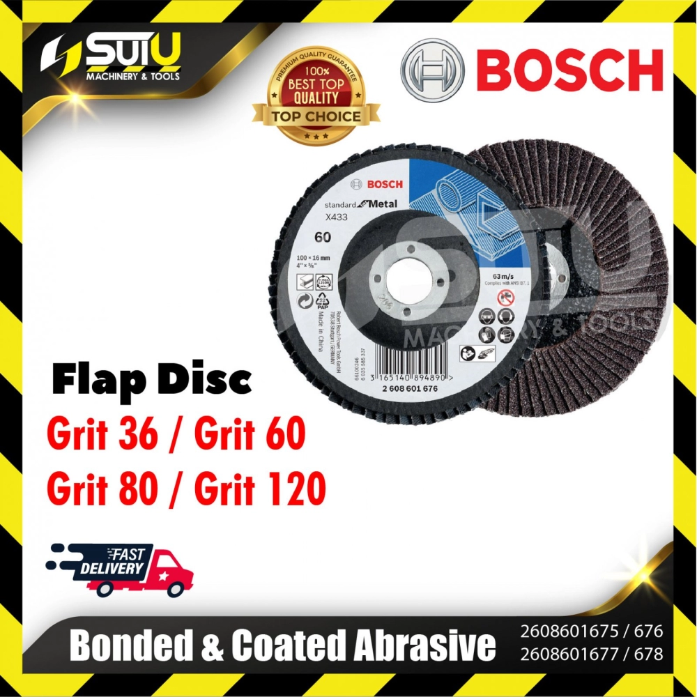 BOSCH 2608601675/676/677/678 1PSC 100mm Alox Flap Disc (Grit36/60/80/120)