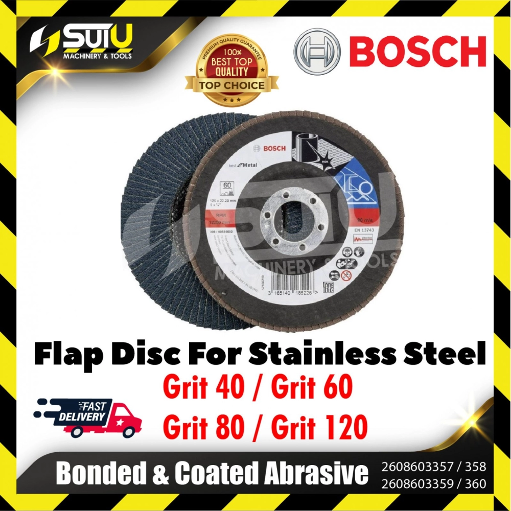 BOSCH 2608603357/358/359/360 1PCS #100mm Flap Disc for Inox (Grit 40/60/80/120)