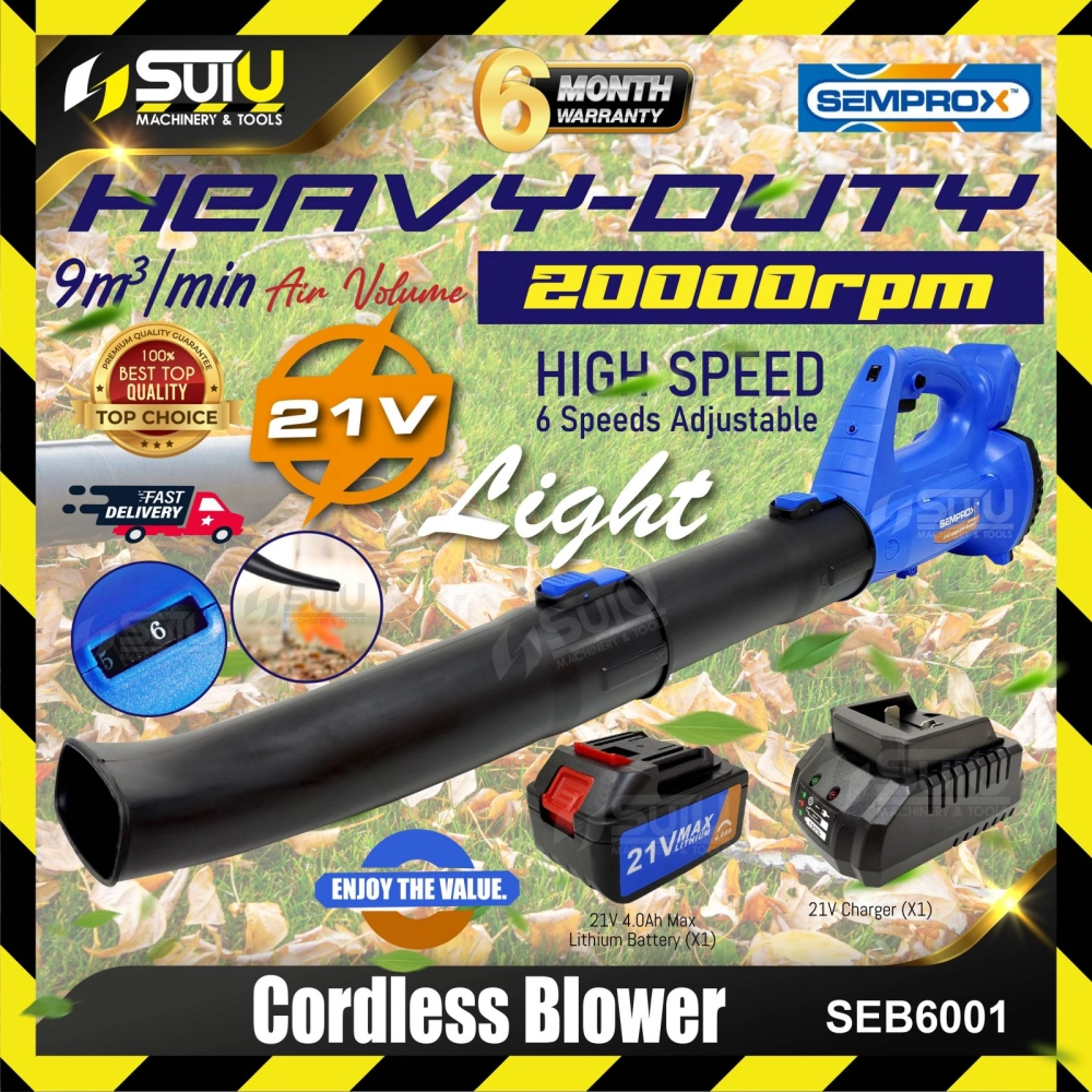 SEMPROX SEB6001 21V Cordless Blower / Leaf Collector 20000RPM