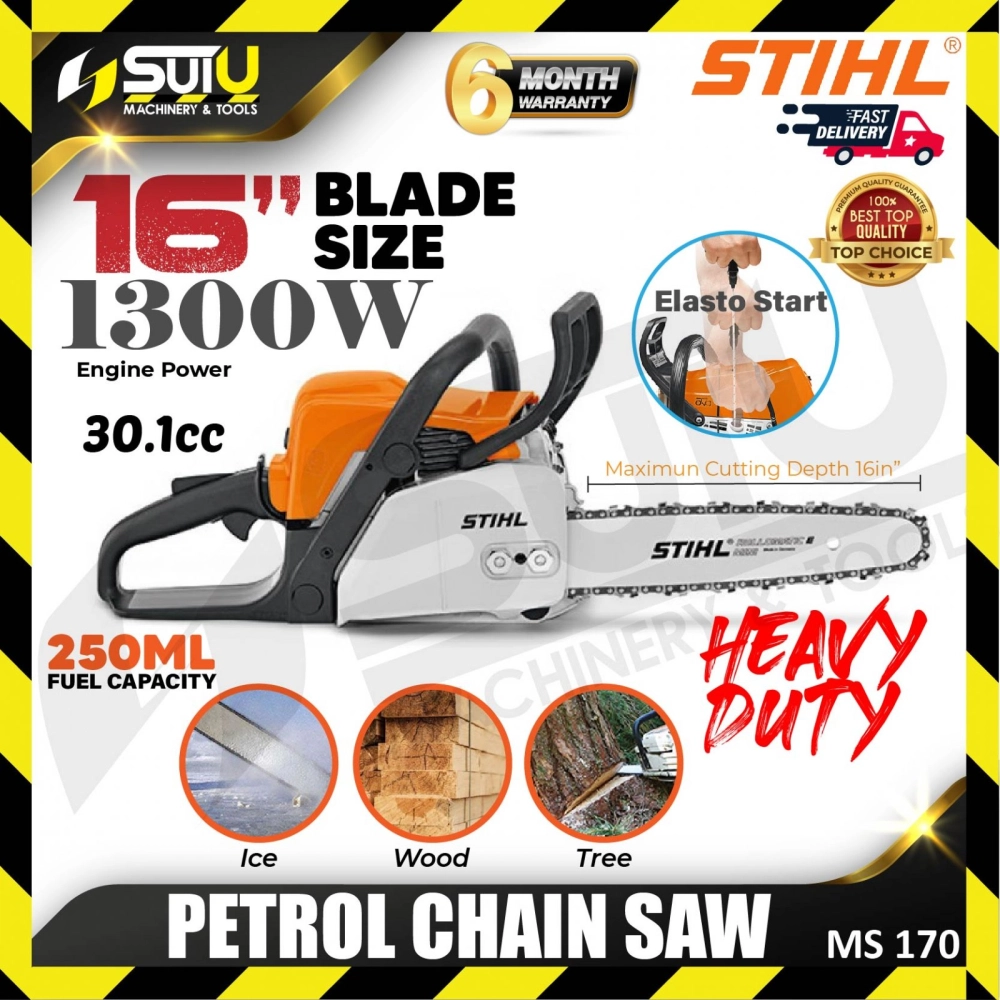 STIHL MS170 16" 30.1CC Petrol Chain Saw 1300W