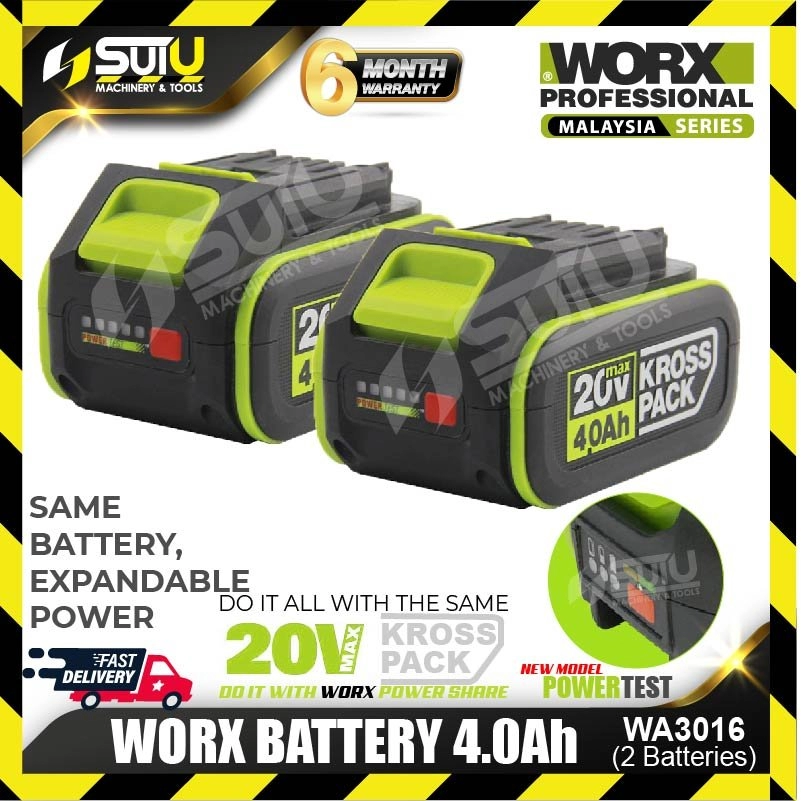 WORX WA3016 20V 4.0Ah Kross Pack Battery (1PC/2PCS)