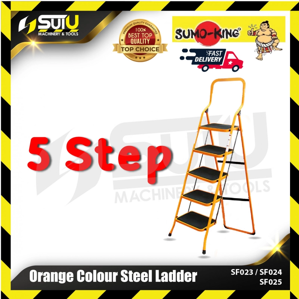 SUMO KING SF025 5 Steps Steel Ladder (Orange Colour)