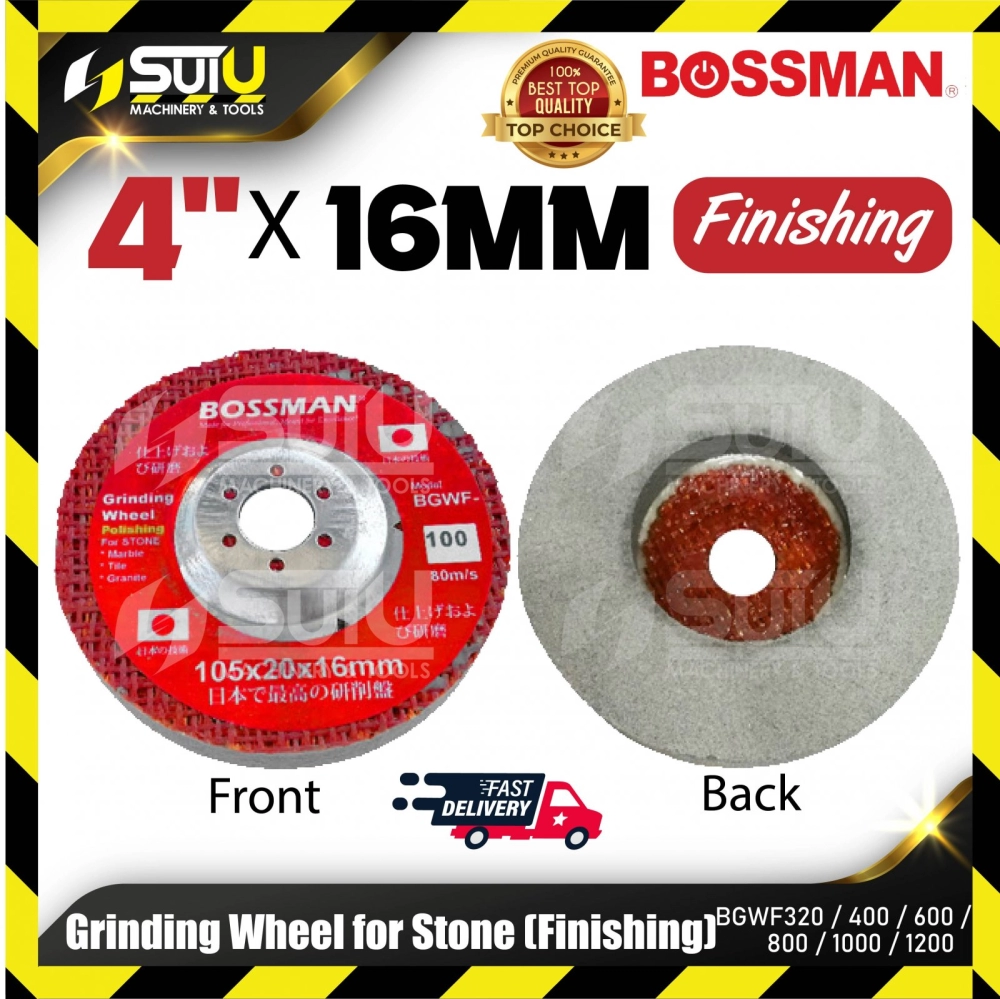 BOSSMAN BGWF320/400/600/800/1000/1200 4" x 16MM Grinding Wheel For Stone (Finishing)