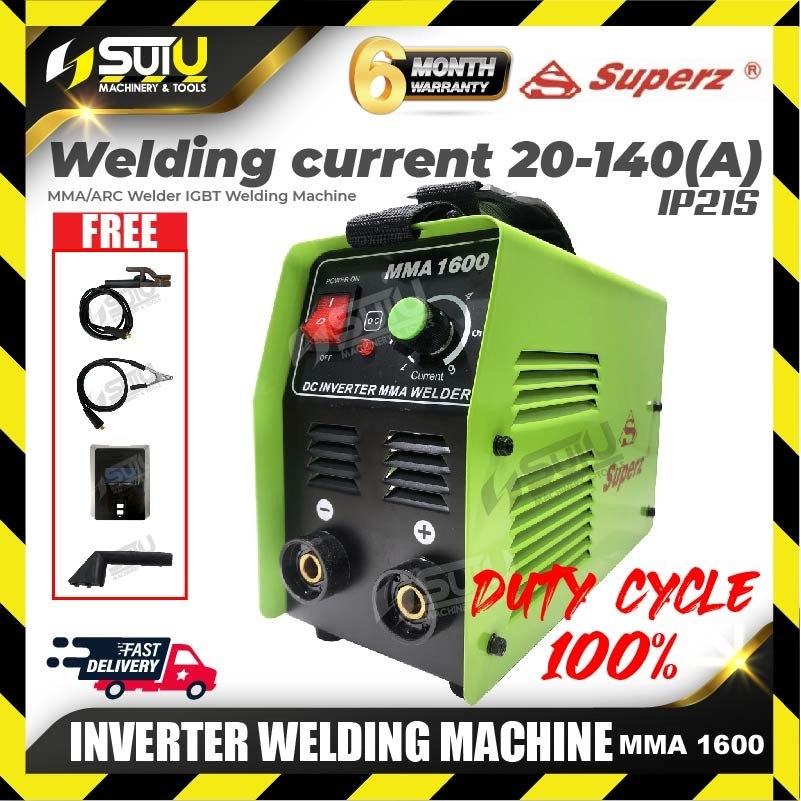 SUPERZ MMA1600 / MMA-1600 Inverter Welding Machine w/ Accessories