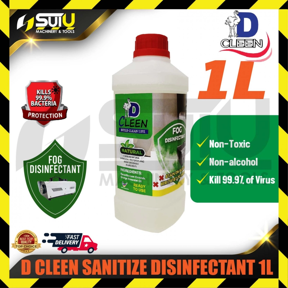 DCLEEN 1L Sanitize Disinfectant / FOG & Smoke Solution for Fogging Machine