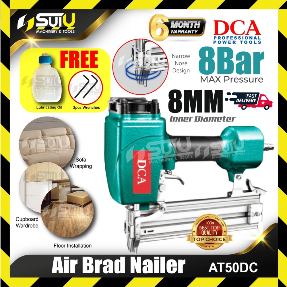 DCA AT50DC / AT02-T50DC 8MM Air Brad Nailer 8bar