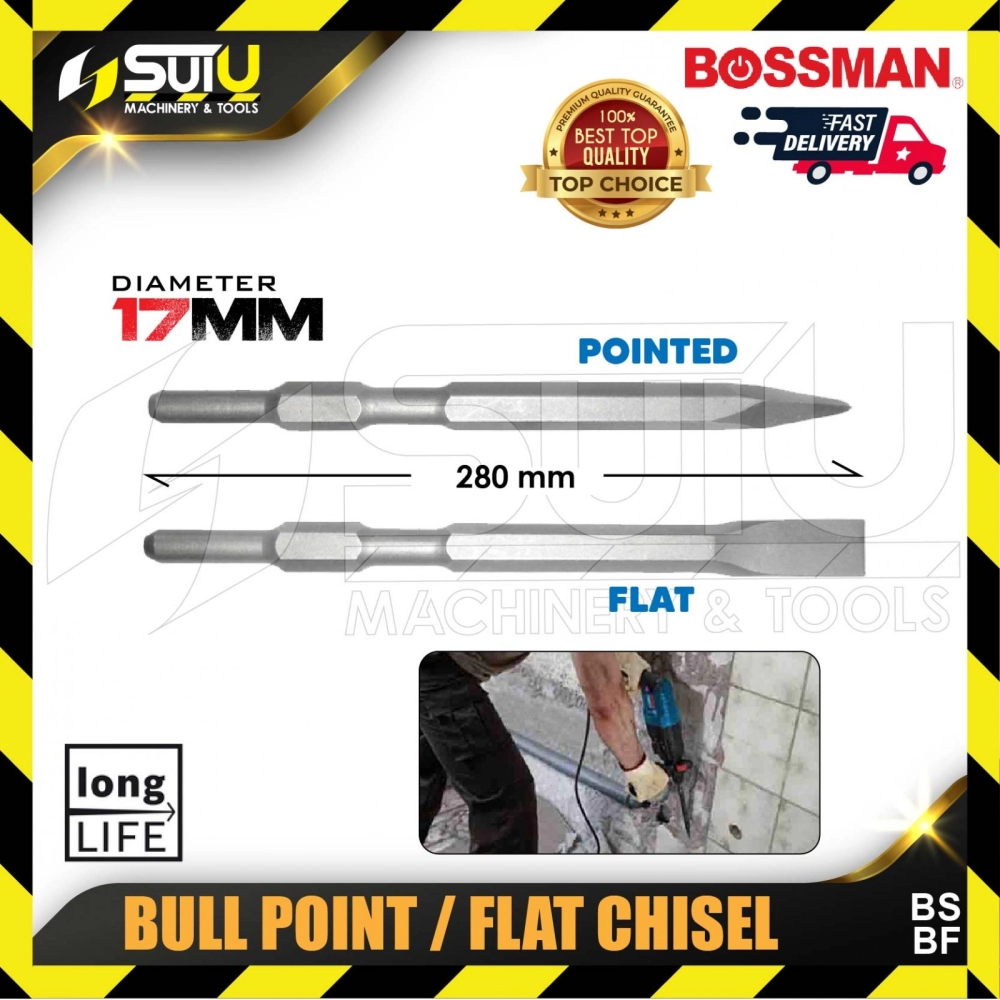 BOSSMAN BS/ BF 17MM Bull Point Or Flat Chisel