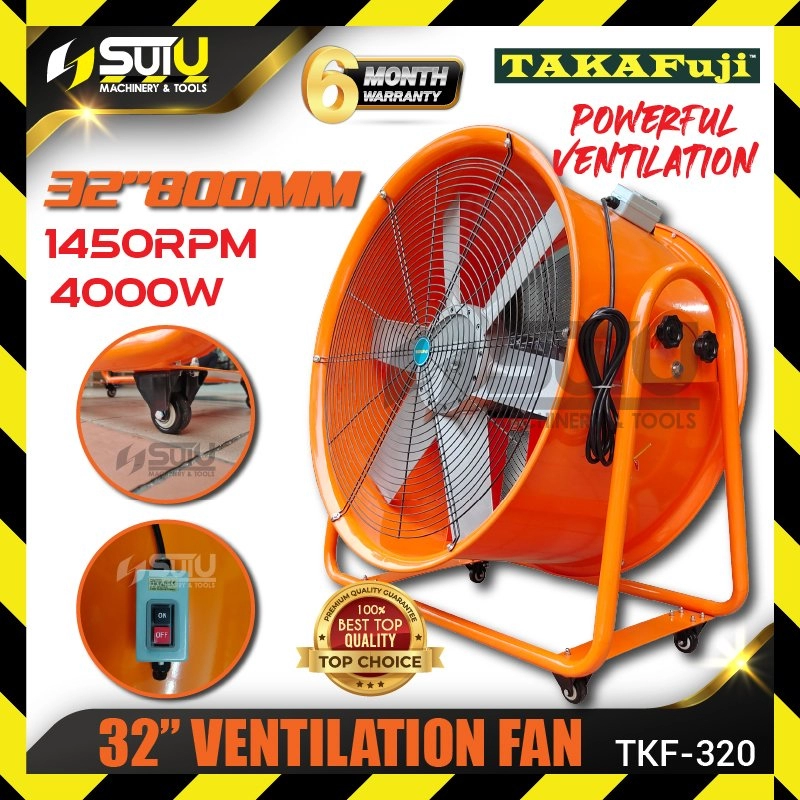 TAKAFUJI TKF-320 / TKF320 32" Portable High Speed Ventilation Fan / Ventilator 4000W 1450RPM