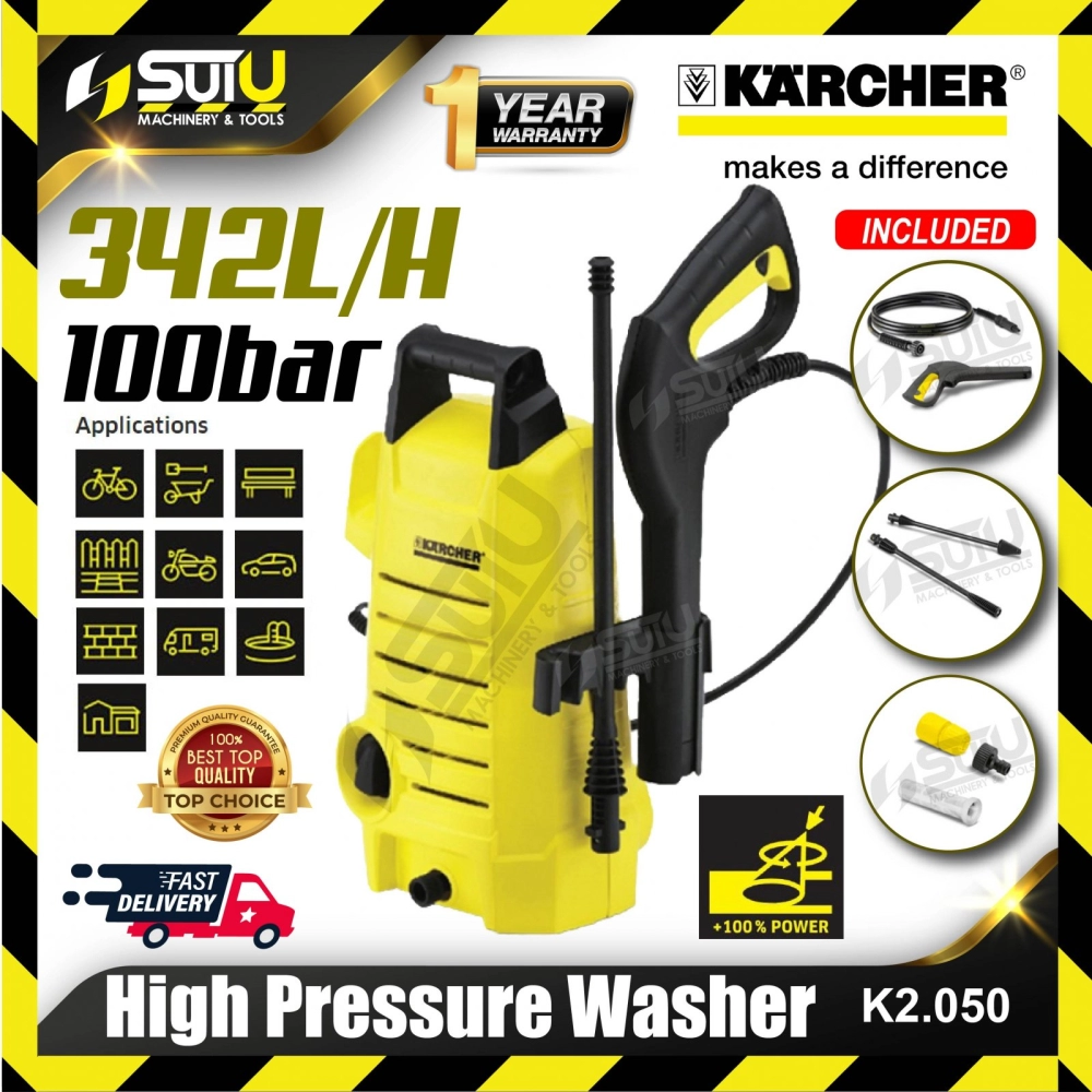 KARCHER K2.050 100BAR High Pressure Washer / Cleaner / Water Jet w/ Standard Accessories