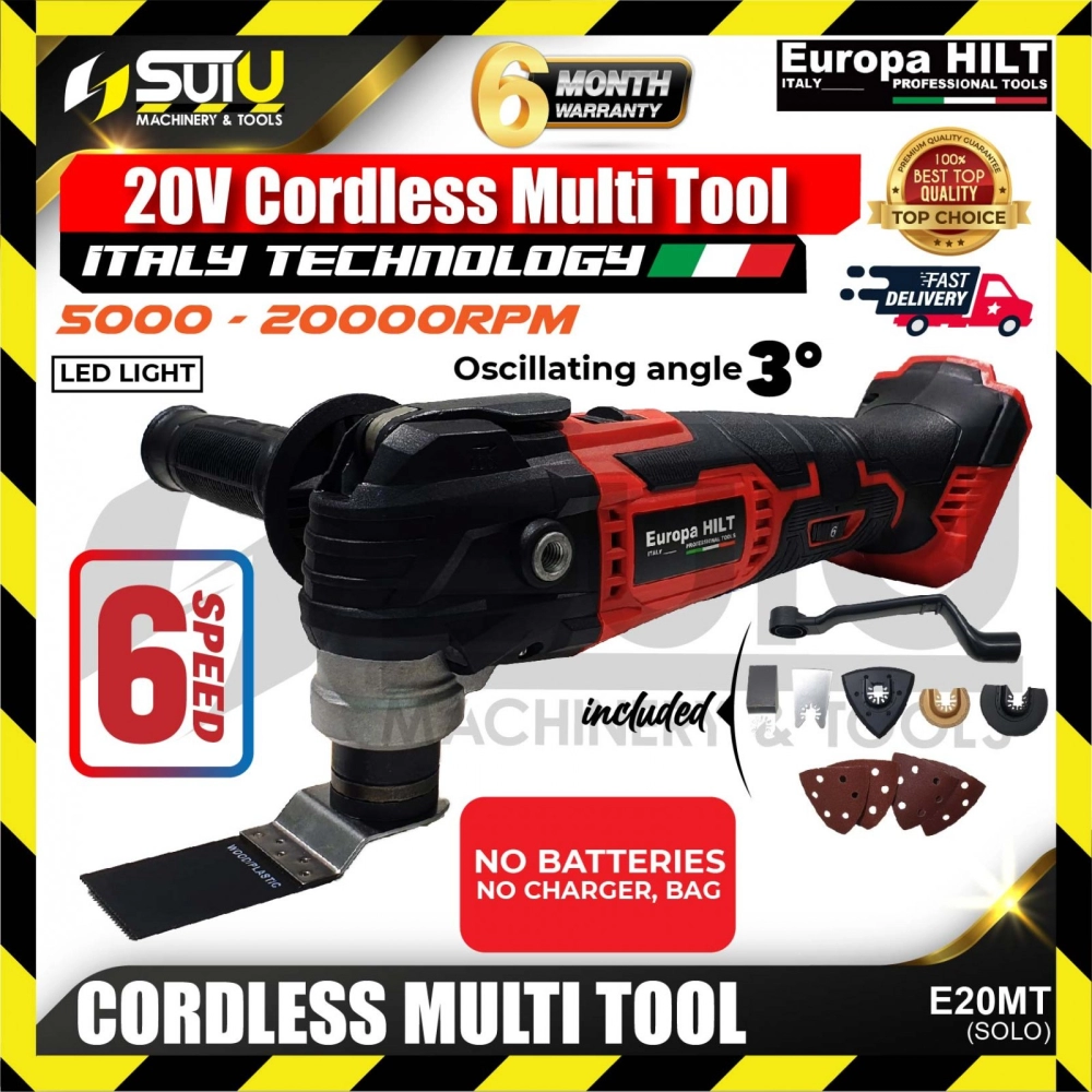 EUROPA HILT E20MT 20V 6 Speeds Cordless Multi Tool 20000RPM (SOLO - No Battery & Charger)