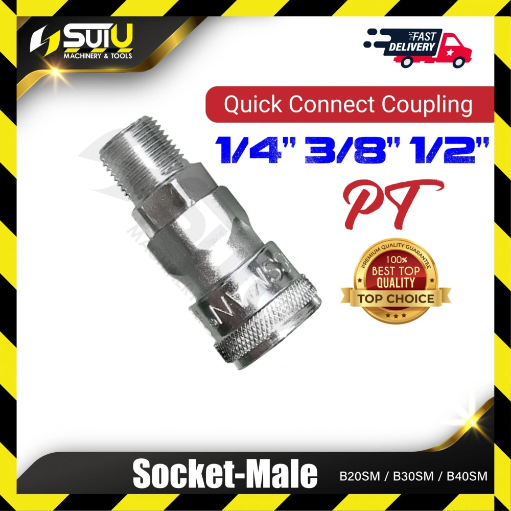 B20SM/ B30SM/ B40SM 1PCS Socket Male (Quick Connect Coupling)