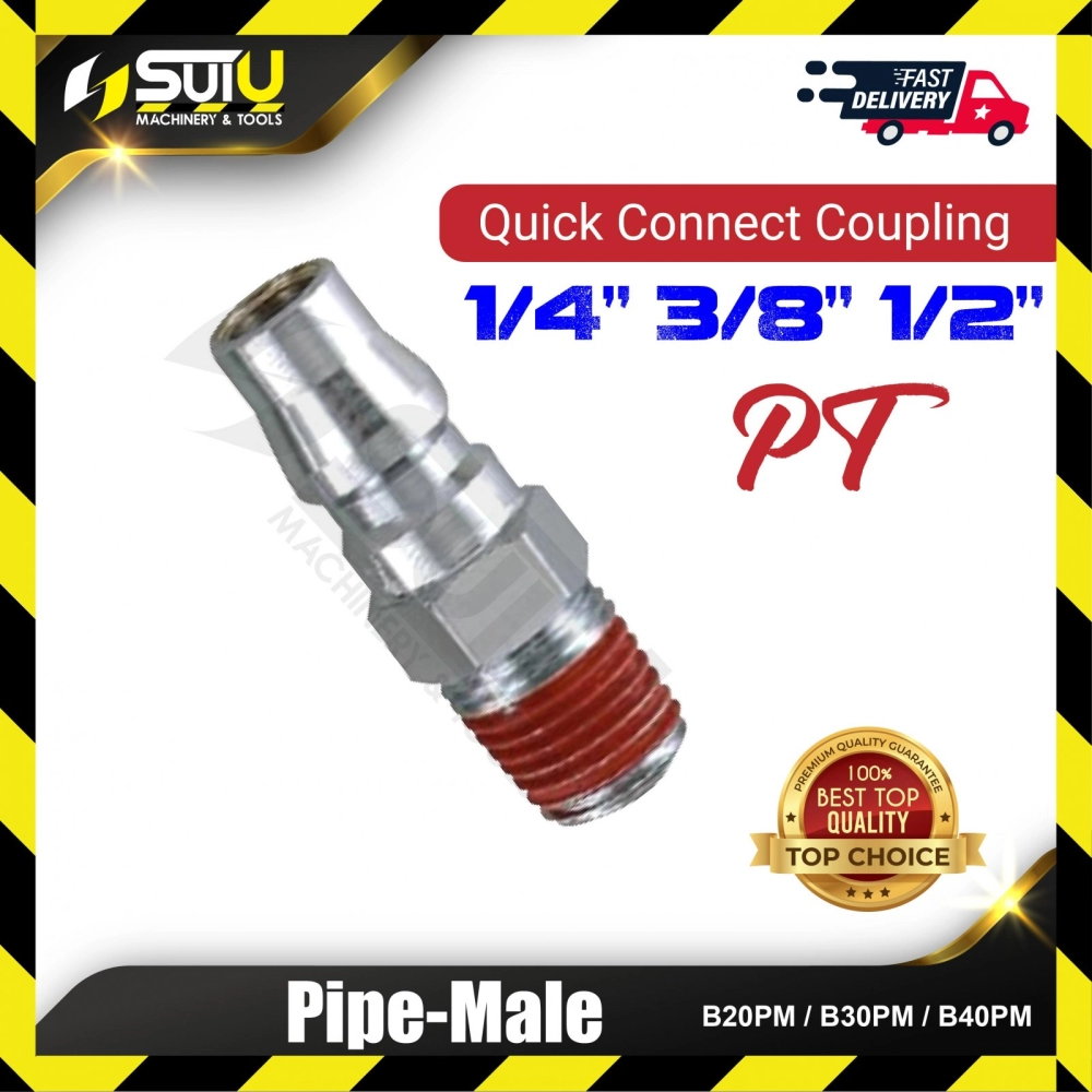 B20PM/ B30PM/ B40PM 1PCS Pipe Male (Quick Connect Coupling)