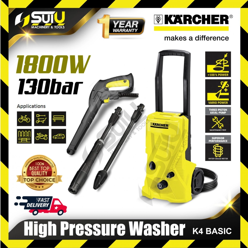 KARCHER K4 Basic 130bar High Pressure Cleaner Water Jet 1800W 