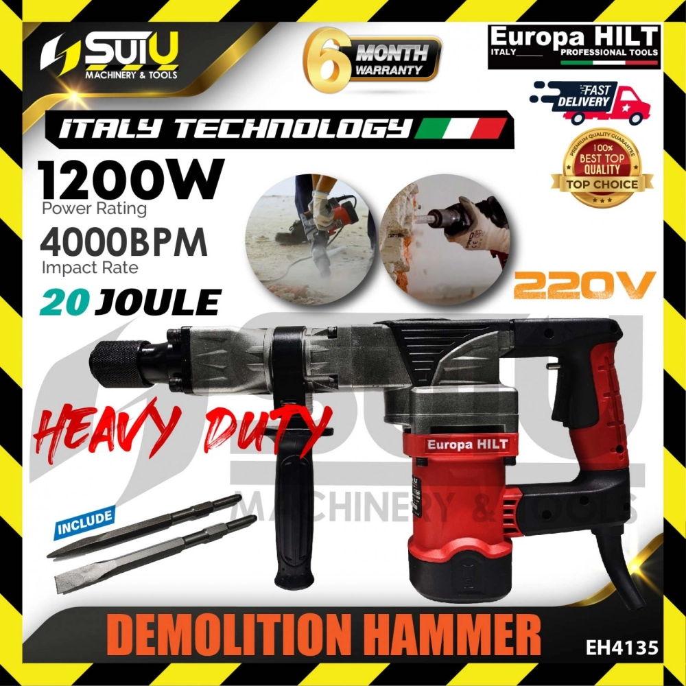 EUROPA HILT EH4135 20J Heavy Duty Demolition Hammer 1200W 4000BPM
