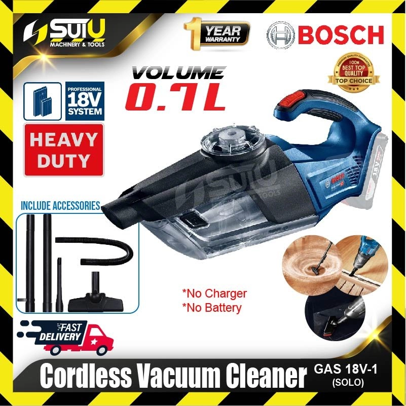 BOSCH GAS 18V-1 / GAS18V-1 18V 0.7L Cordless Vacuum Cleaner w/ Accessories (SOLO - No Battery & Charger)