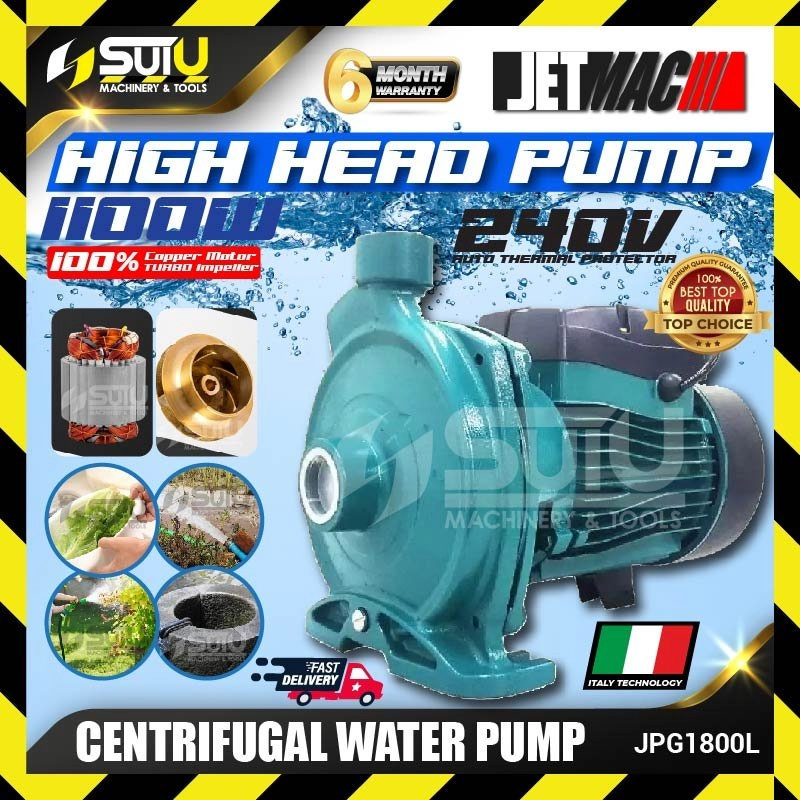 JETMAC JPG1800L 240V Centrifugal Water Pump 1100W (High Head Pump)