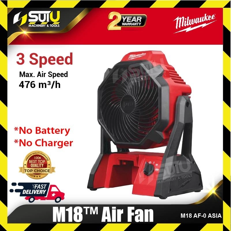 MILWAUKEE M18 AF-0 ASIA M18™ Portable Cordless Air Fan / Jobsite Fan (SOLO - No Battery & Charger)