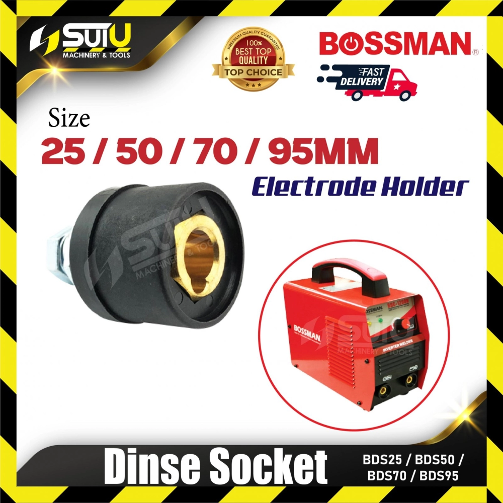 BOSSMAN BDS25/ BDS50/ BDS75/ BDS95 25~95MM Dinse Socket for Welding Machine (Electrode Holder)