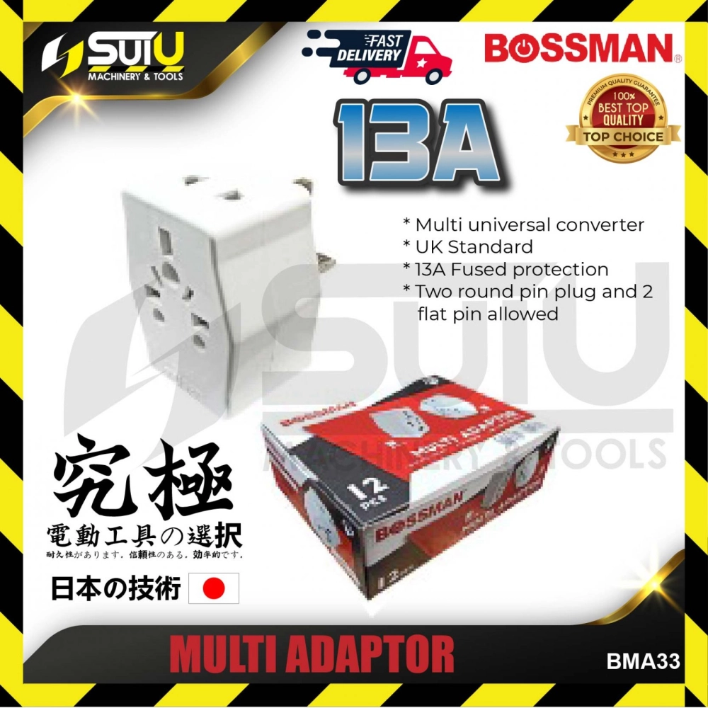 BOSSMAN BMA33 1PC 13A Multi Adaptor