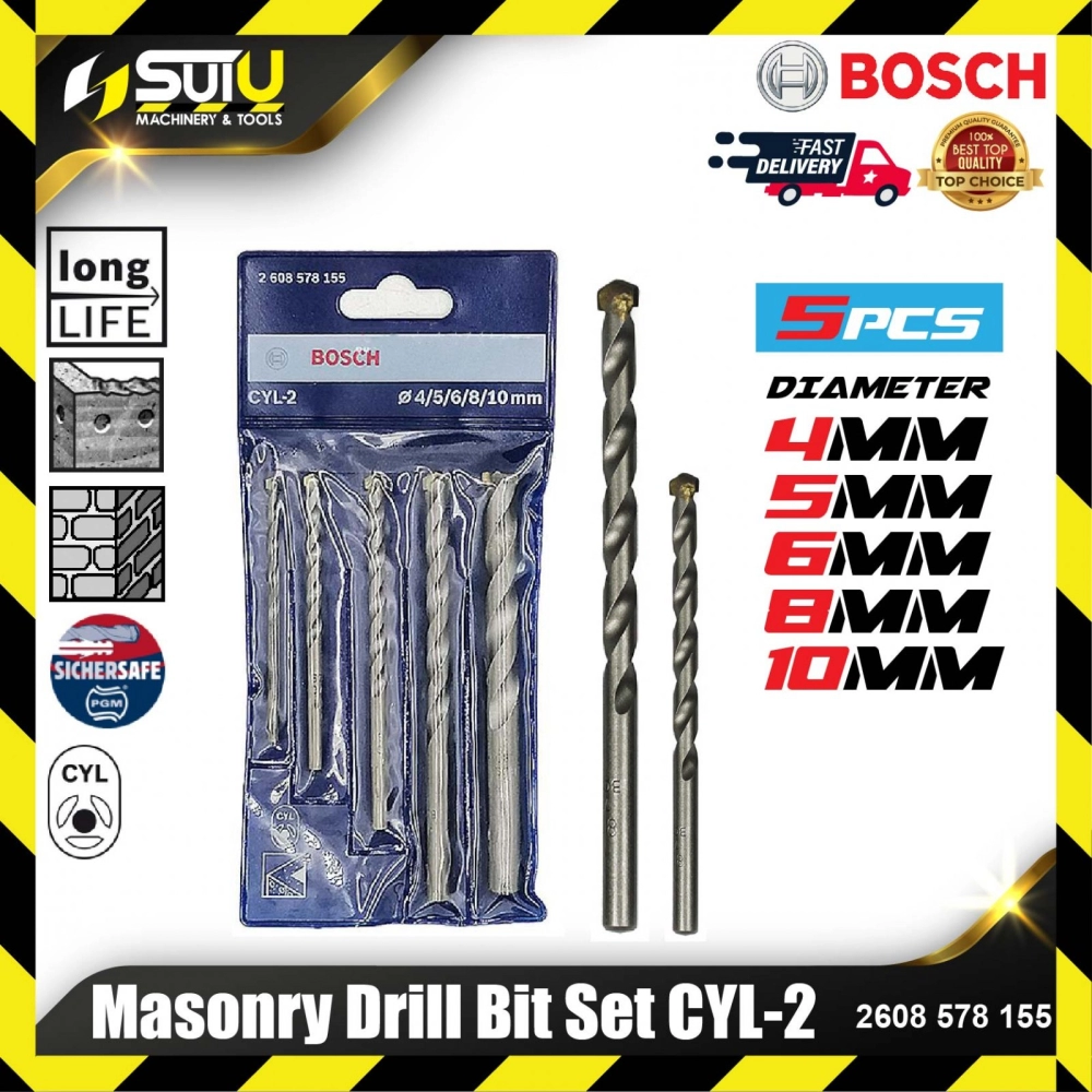 BOSCH 2608578155 5PCS 4-10MM Masonry Drill Bit Set CYL-2