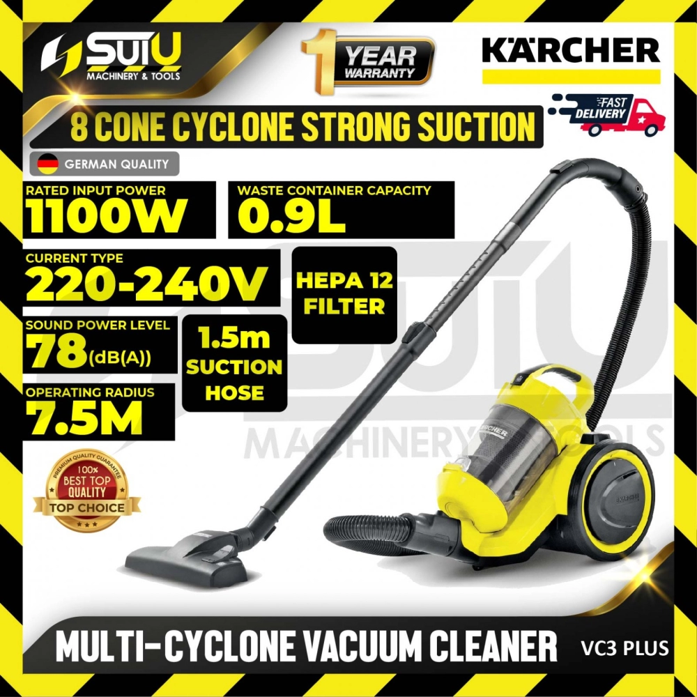 KARCHER VC3 PLUS 0.9L Multi-Cyclone Vacuum Cleaner 1100W
