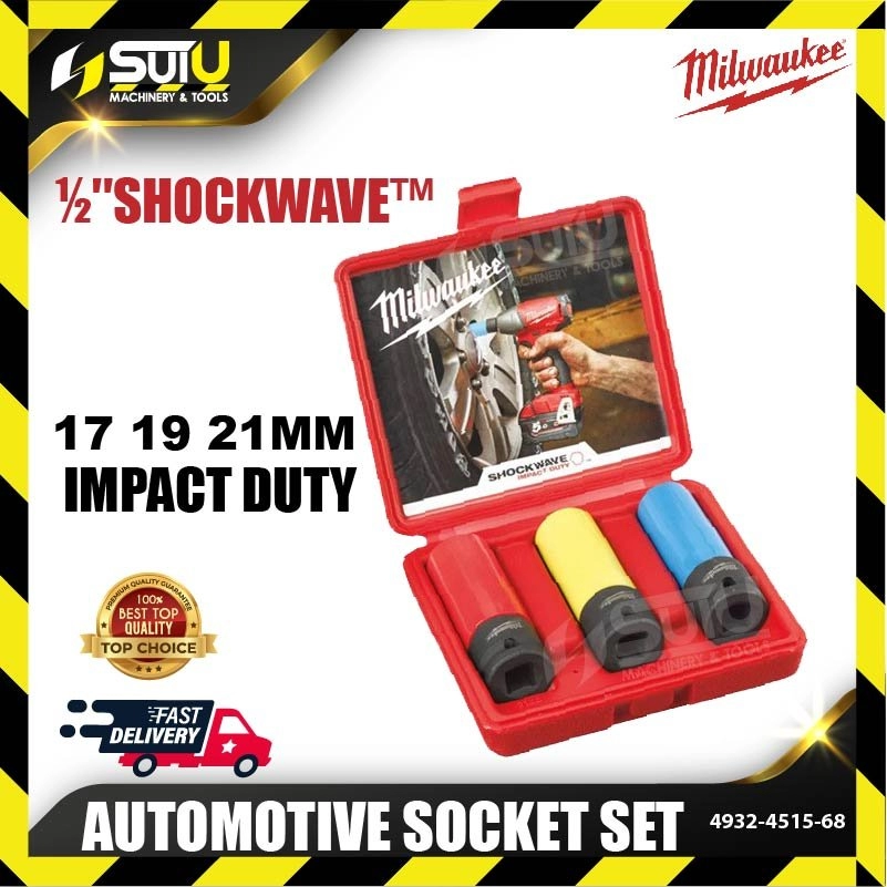 MILWAUKEE 4932-4515-68 3PCS 1/2" Automotive Socket Set