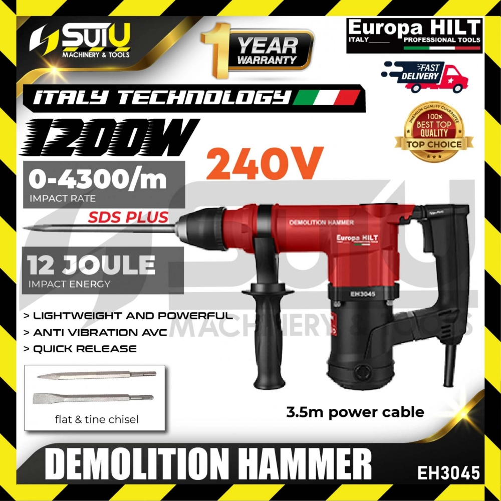 EUROPA HILT EH3045/ EH 3045 240V Demolition Hammer 1200W