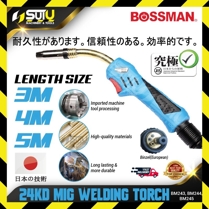 BOSSMAN BM243 / BM244 / BM245 1PCS 3-5M 24KD Series MIG Welding Torch