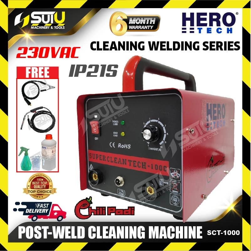 HERO TECH SCT-1000 Post-Weld Cleaning Machine 1.2kVA c/w Accessories