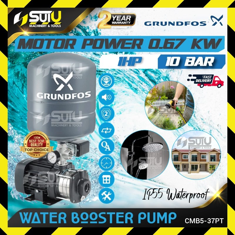 GRUNDFOS CMB5-37PT 1HP 10BAR Water Booster Pump 0.67KW