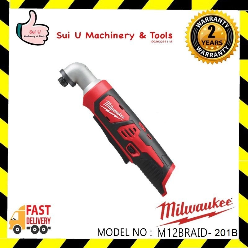 MILWAUKEE M12 BRAID-201B / M12 BRAID-402B 1/4" Hex Right Angle Impact Driver with M12 2.0Ah Battery starter pack