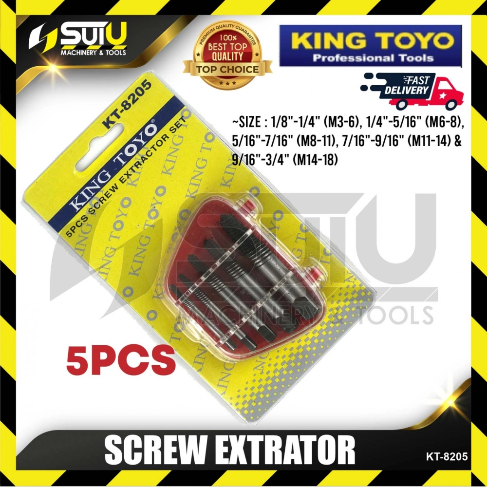 KING TOYO KT-8205 5PCS Screw Extractor Set