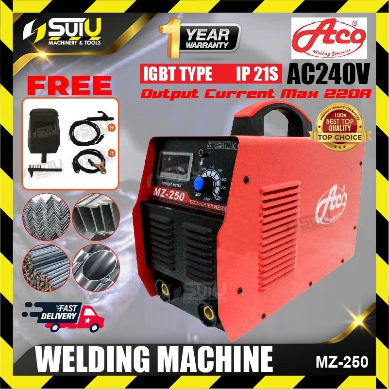 ACO MZ-250 / MZ250 MMA Inverter Welding Machine w/ Accessories