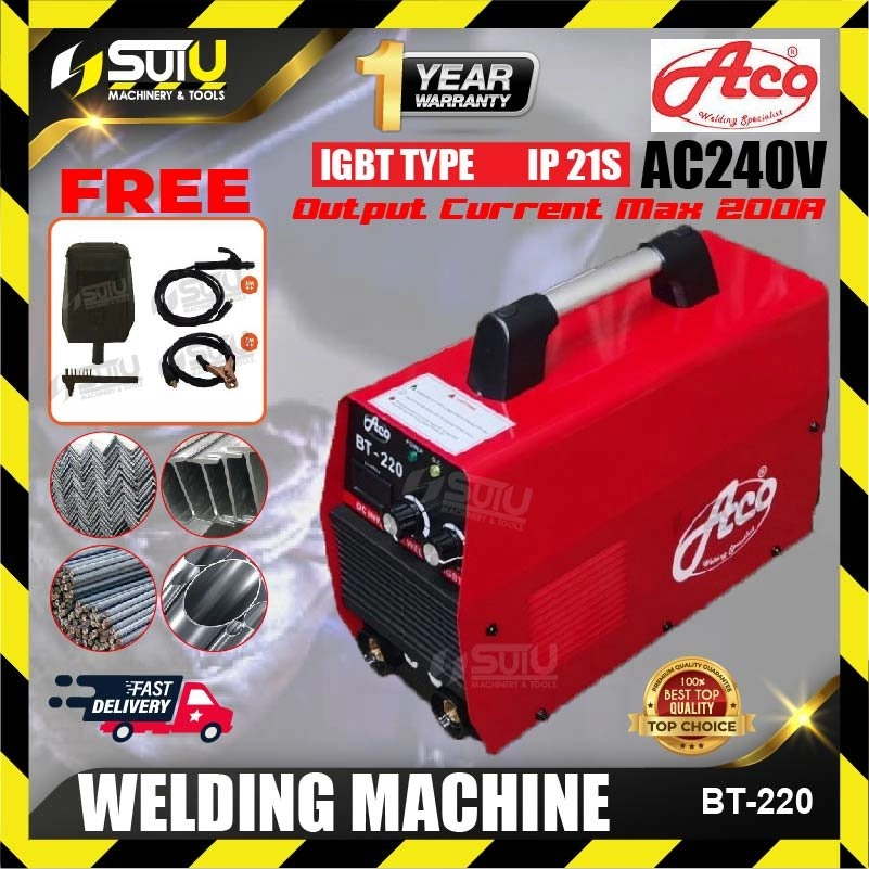 ACO BT-220 / BT220 MMA/ARC Inverter Welding Machine w/ Accessories