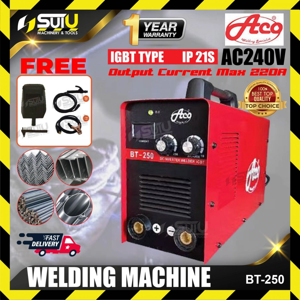 ACO BT-250 / BT250 MMA Inverter Welding Machine w/ Accessories