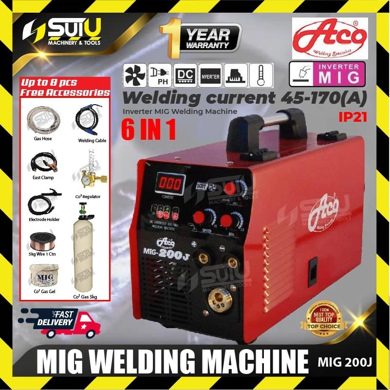 ACO MIG200J / MIG 200J 6 IN 1 MIG Welding Machine w/ Accessories (With CO2)