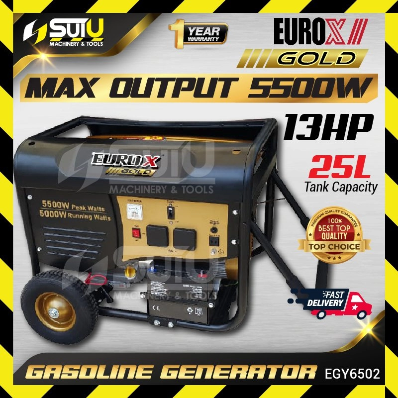 EUROX GOLD EGY6502 13HP 4-Stroke Heavy Duty Gasoline Generator 5500W