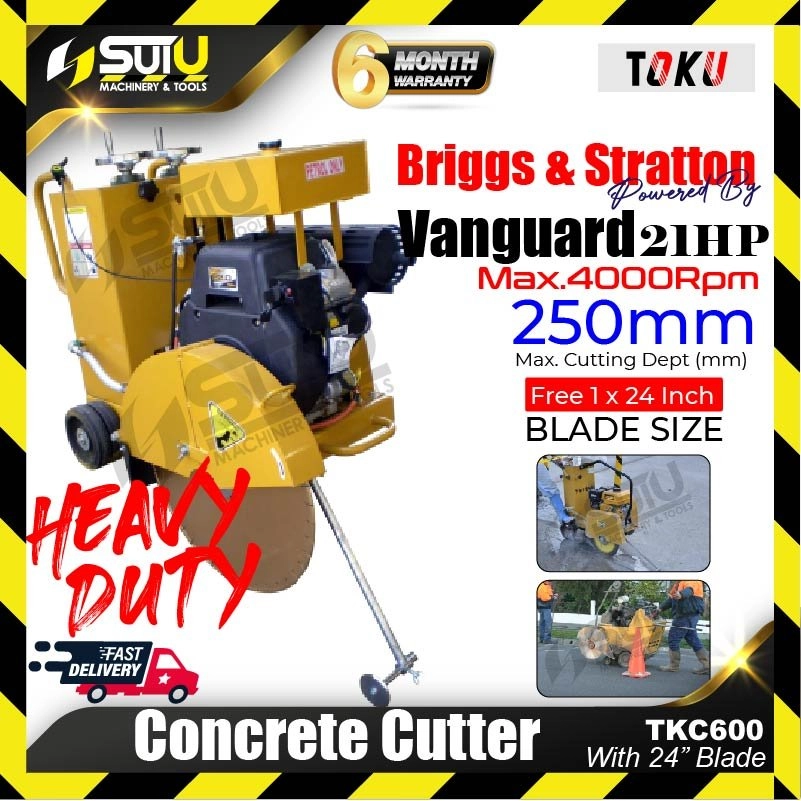 TOKU TKC600 / TKC-600 21HP Heavy Duty Concrete Cutter 4000RPM with Briggs & Strattion Engine (With 24" Blade)