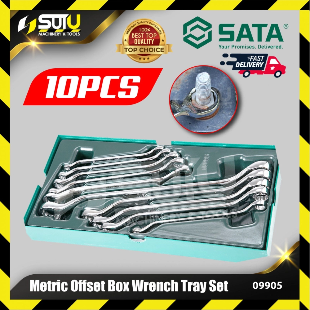 Sata 09905 10PCS Metric Offset Box Wrench Tray Set