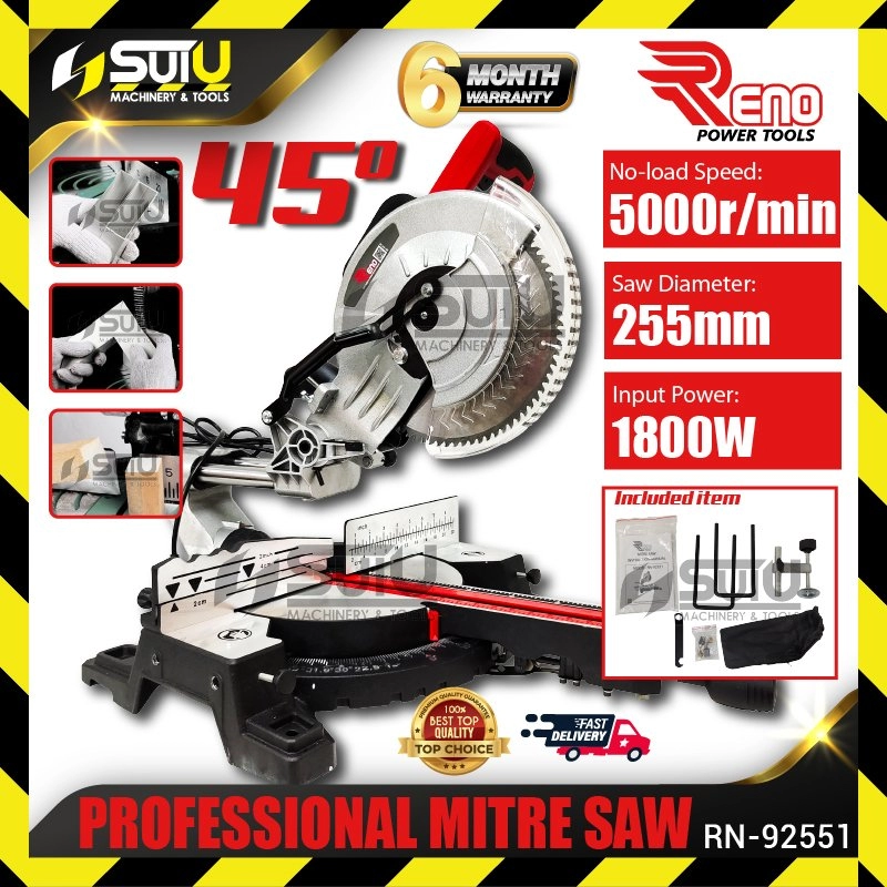 RENO RN-92551 / RN92551 10" Professional Mitre Saw 1800W 5000RPM