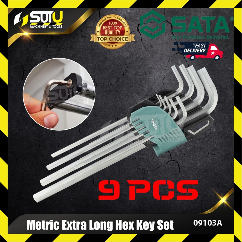 Sata 09103A 9Pc. Metric Extra Long Hex Key Set