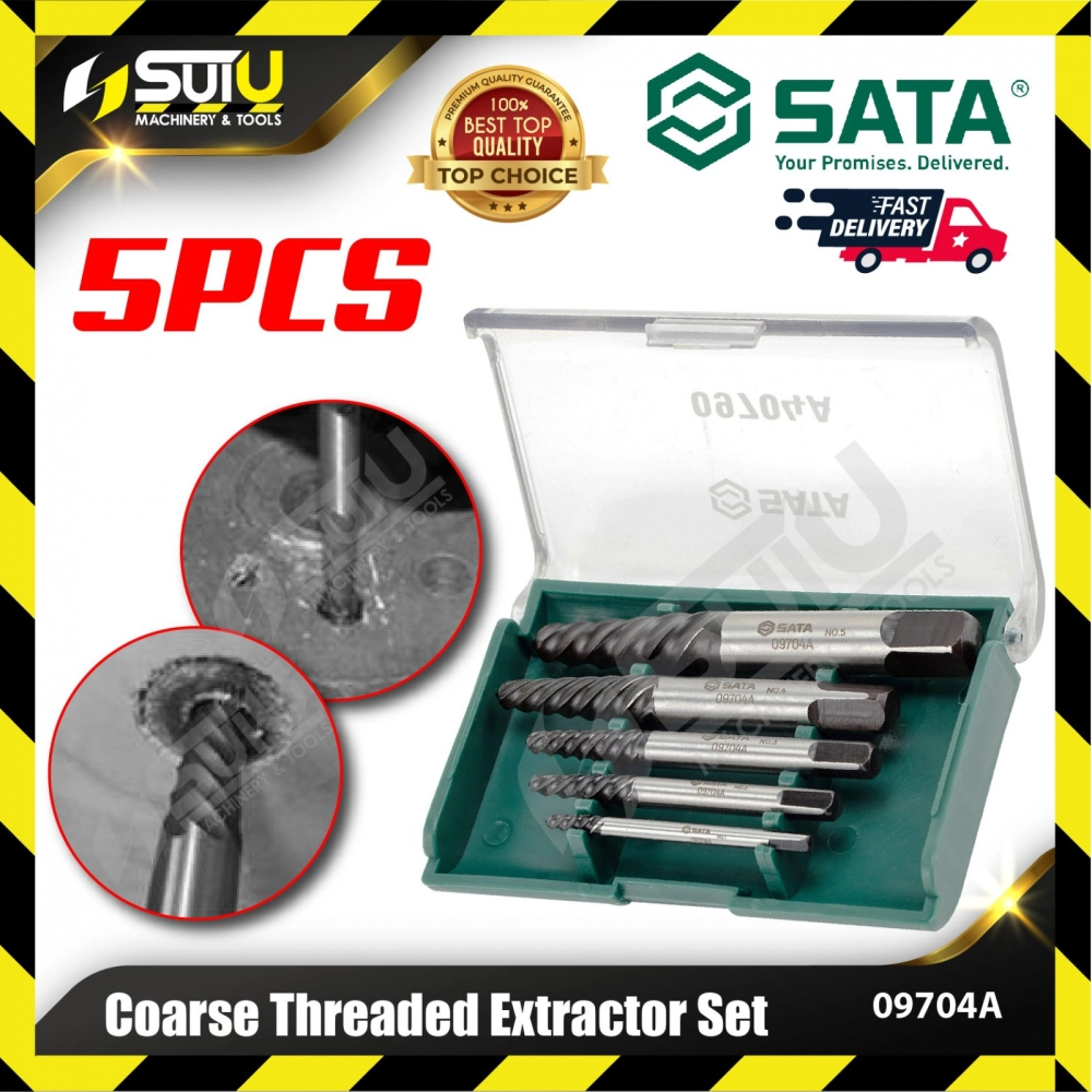 SATA 09704A 5 Pcs Coarse Threaded Extractor Set