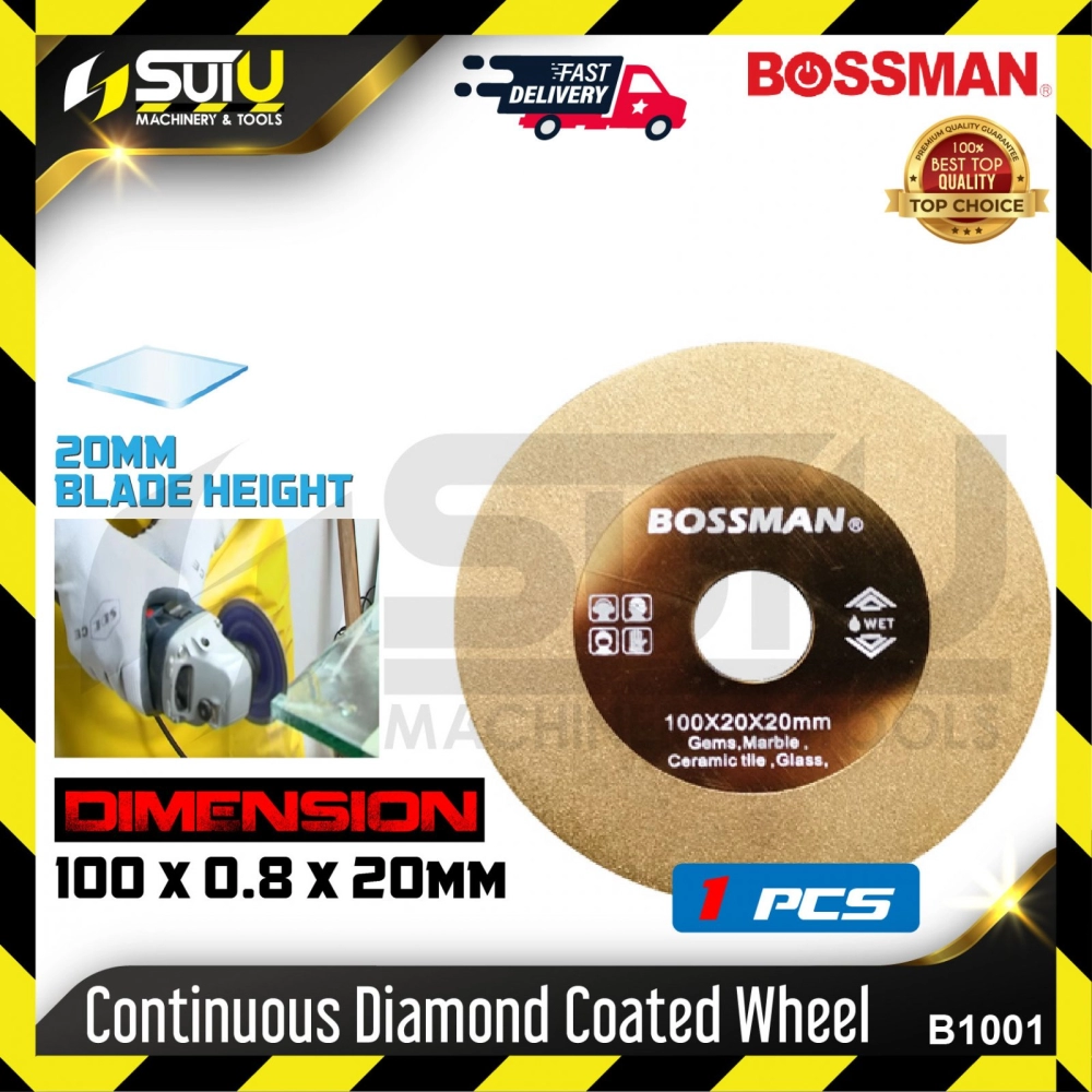 BOSSMAN B1001 100 x 0.8 x 20MM Continuous Diamond Coated Wheel