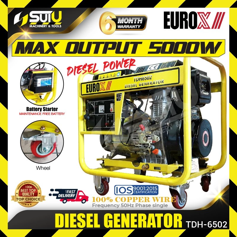 EUROX TDH6502 10HP 4-Stroke Diesel Generator 5000W 3600RPM