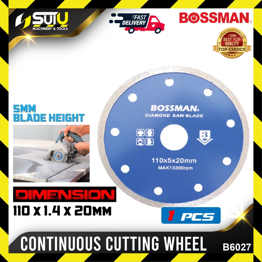 BOSSMAN B6027 1PCS 110 x 1.4 x 20MM Continuous Cutting Wheel / Diamond Saw Blade