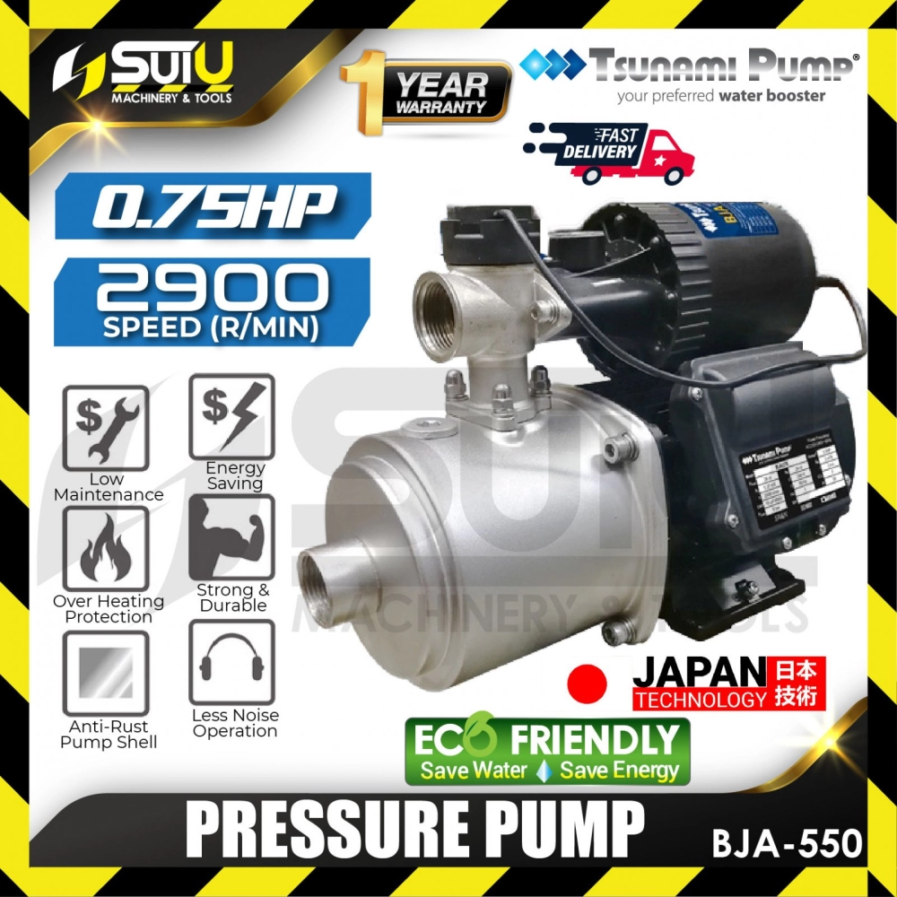 TSUNAMI PUMP BJA-550 0.75HP Pressure Pump / Water Pump 0.55kW 2900RPM