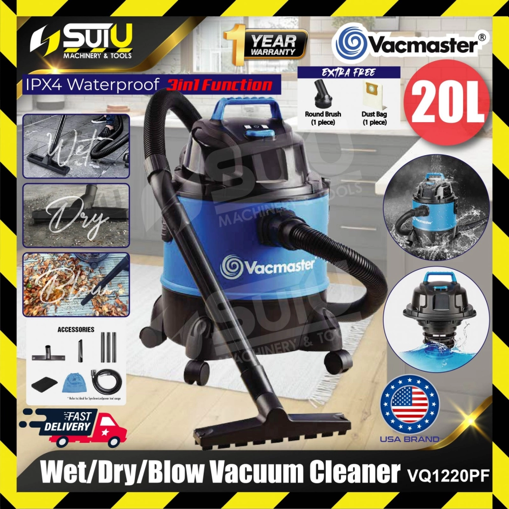 VACMASTER VQ1220PF 20L 3in1 Heavy Duty Vacuum Cleaner 1250W ( Wet / Dry / Blow )