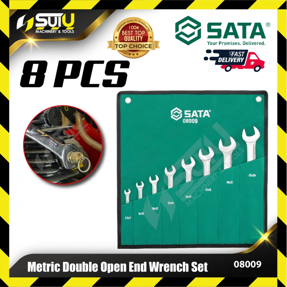 SATA 08009 8 PCS Metric Double Open End Wrench Set